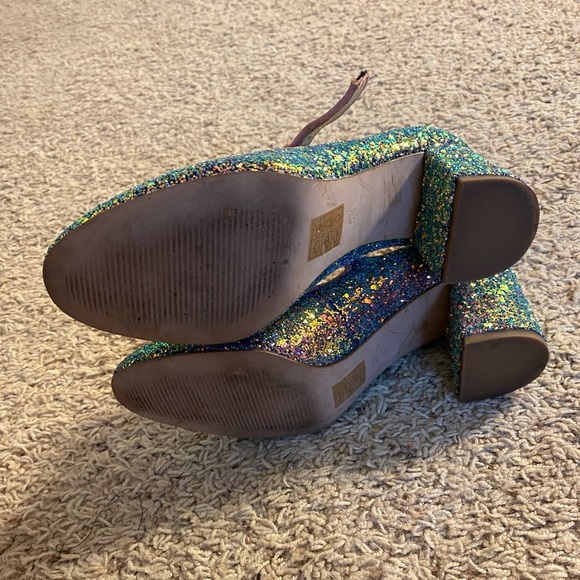 Madewell Zelda Mary Jane Glitter Iridescent Blue Pump - Picture 4 of 4